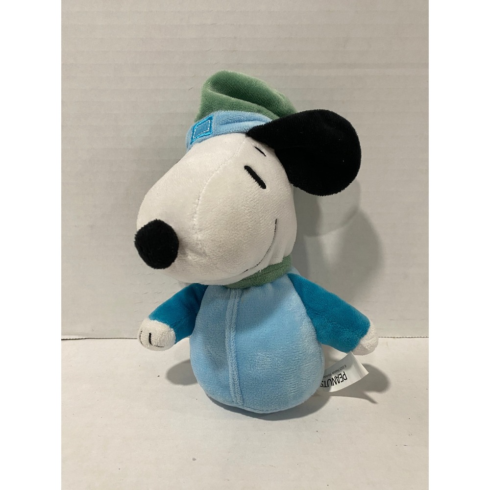 Peanuts Snoopy Plush Keychain Winter Pajamas Blue OS Good